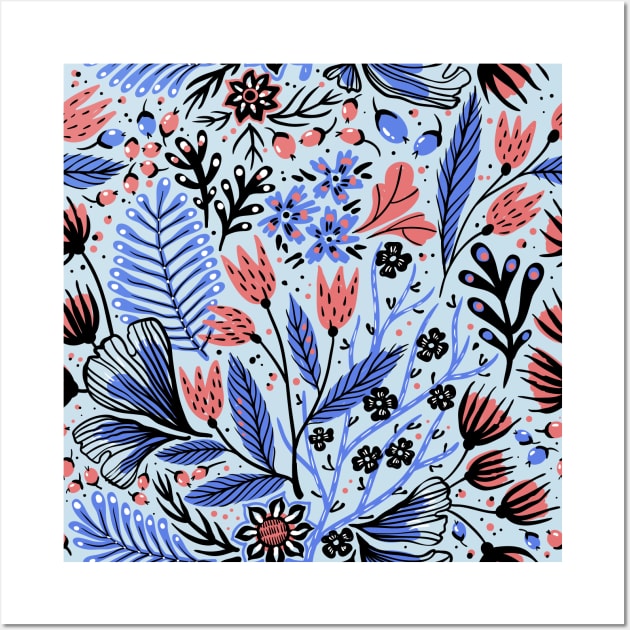 Multicolor flowers and leaves of mother nature Wall Art by waltzart